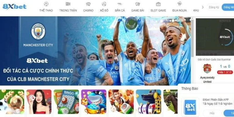 Giao diện website 8xbet1 được thiết kế thân thiện, khoa học